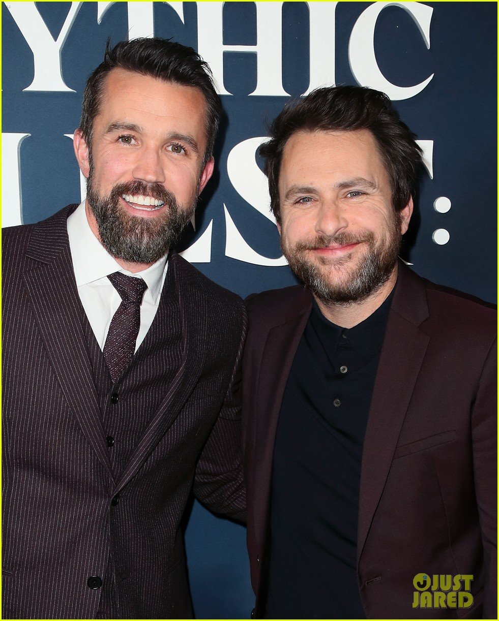 rob mcelhenney supported kaitlin olson charlie day mythic quest premiere 014425950
