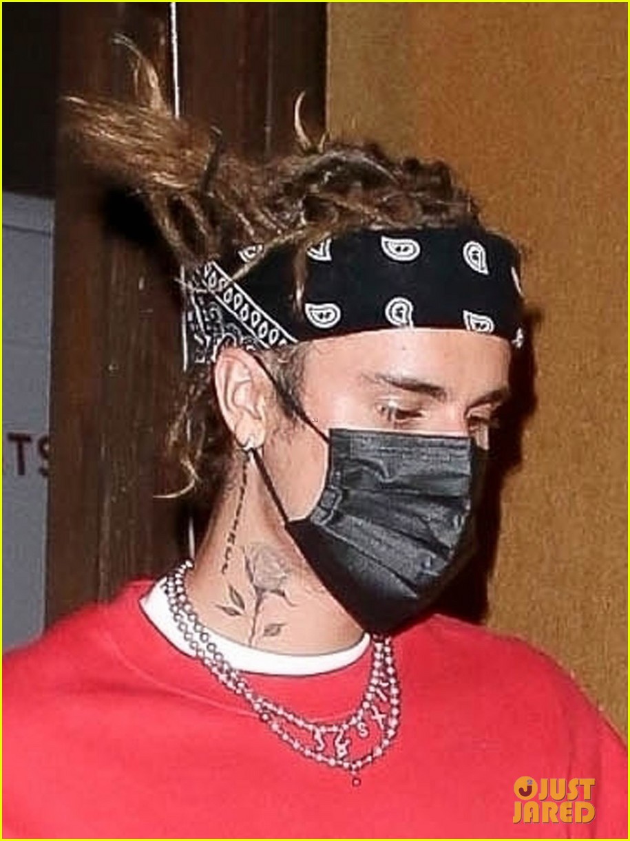 justin bieber new hairstyle at dinner with hailey bieber 024552121