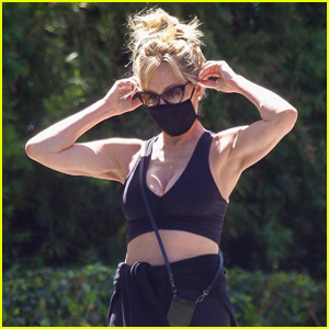 Melanie Griffith Rocks Crop-Top While Out for a Walk