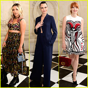 Florence Pugh, Cara Delevingne & Jessica Chastain Step Out in Style For Dior's Paris Fashion Show