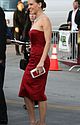 hilary swank asymmetrical red dress 04