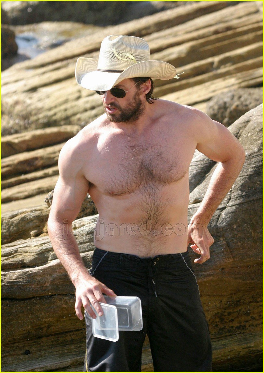 04 hugh jackman shirtless cowboy hat