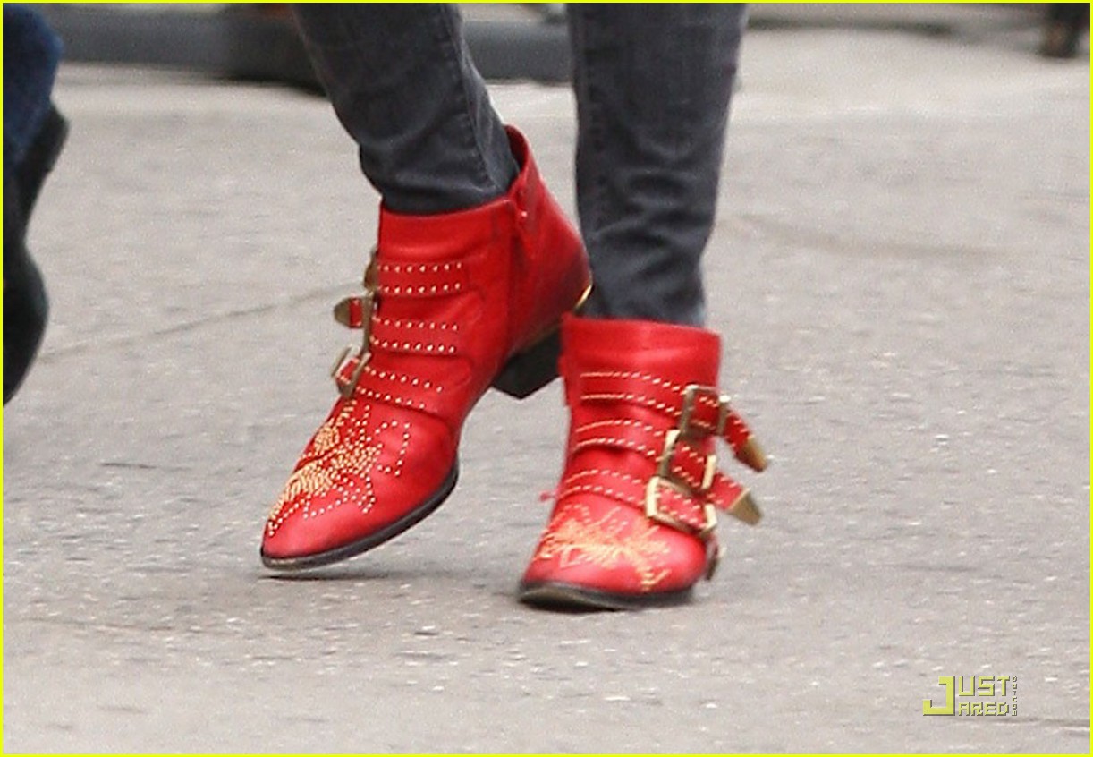 sienna miller red boots beautiful 022237351