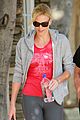 charlize theron red shirt workout 02