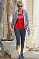 charlize theron red shirt workout 05