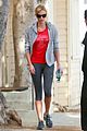 charlize theron red shirt workout 06