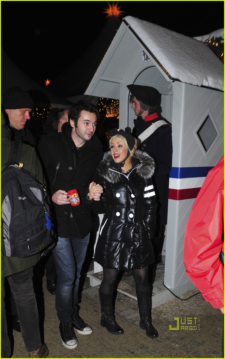 Christina Aguilera Berlin Christmas Market with Matt Rutler! Photo