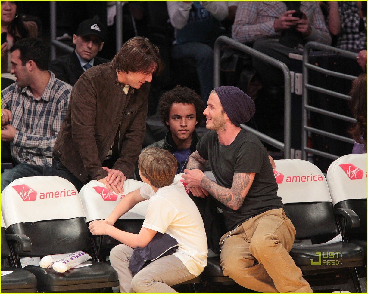 David Beckham & Tom Cruise Laker Game Guys Photo 2530980 Brooklyn(02)