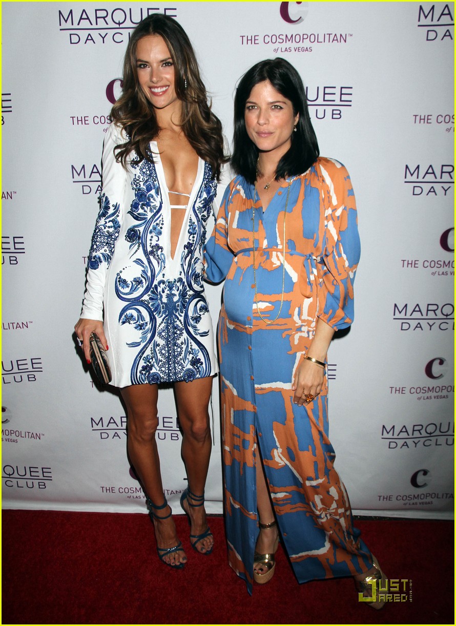 alessandra ambrosio marquee opening with selma blair 11