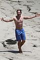 gerard butler shirtless stroll with mystery gal 01