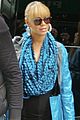beyonce pregnant blue scarf jacket nyc 02