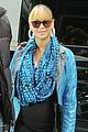 beyonce pregnant blue scarf jacket nyc 03