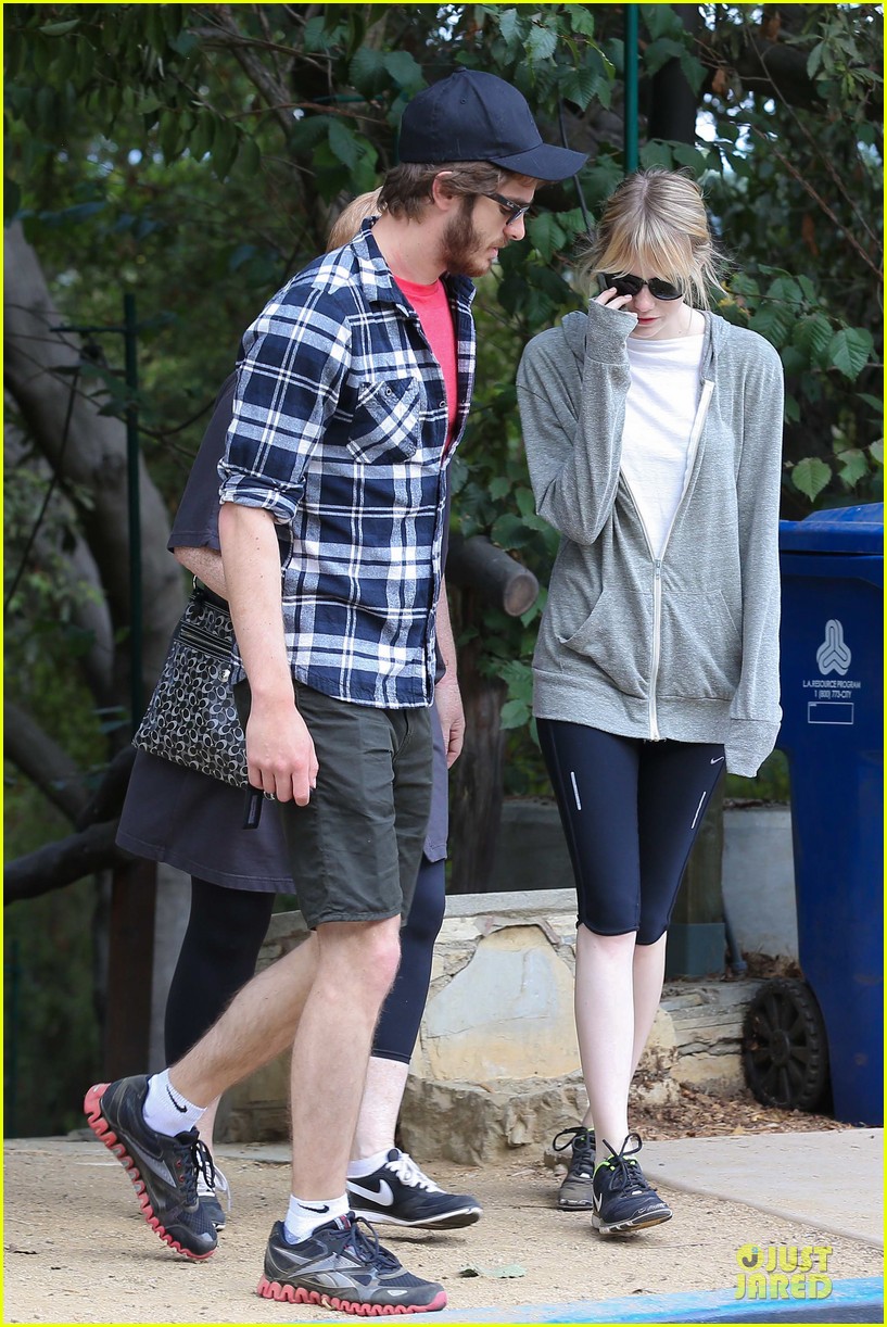 emma stone andrew garfield morning stroll in the hollywood hills 052742113