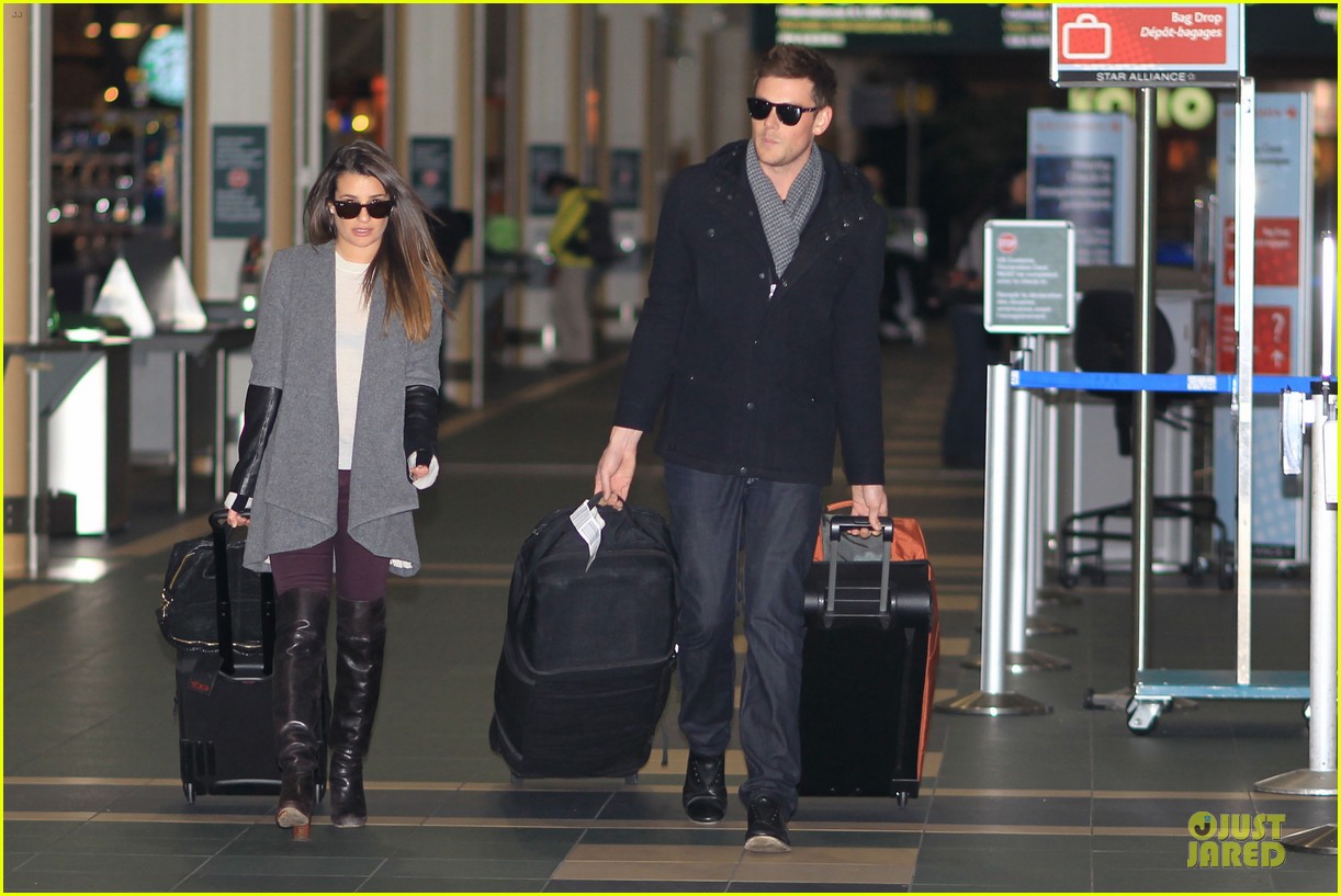 lea michele cory monteith vancouver departing couple 03