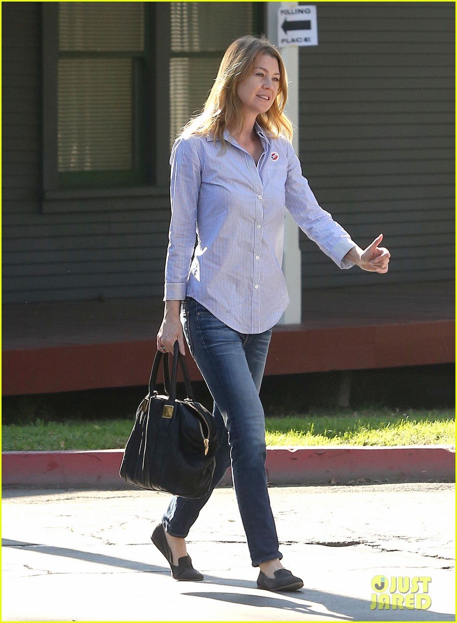 ellen pompeo election day voting with chris ivery 052752146