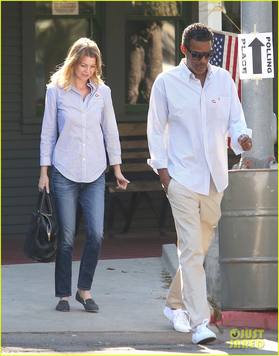 ellen pompeo election day voting with chris ivery 082752149