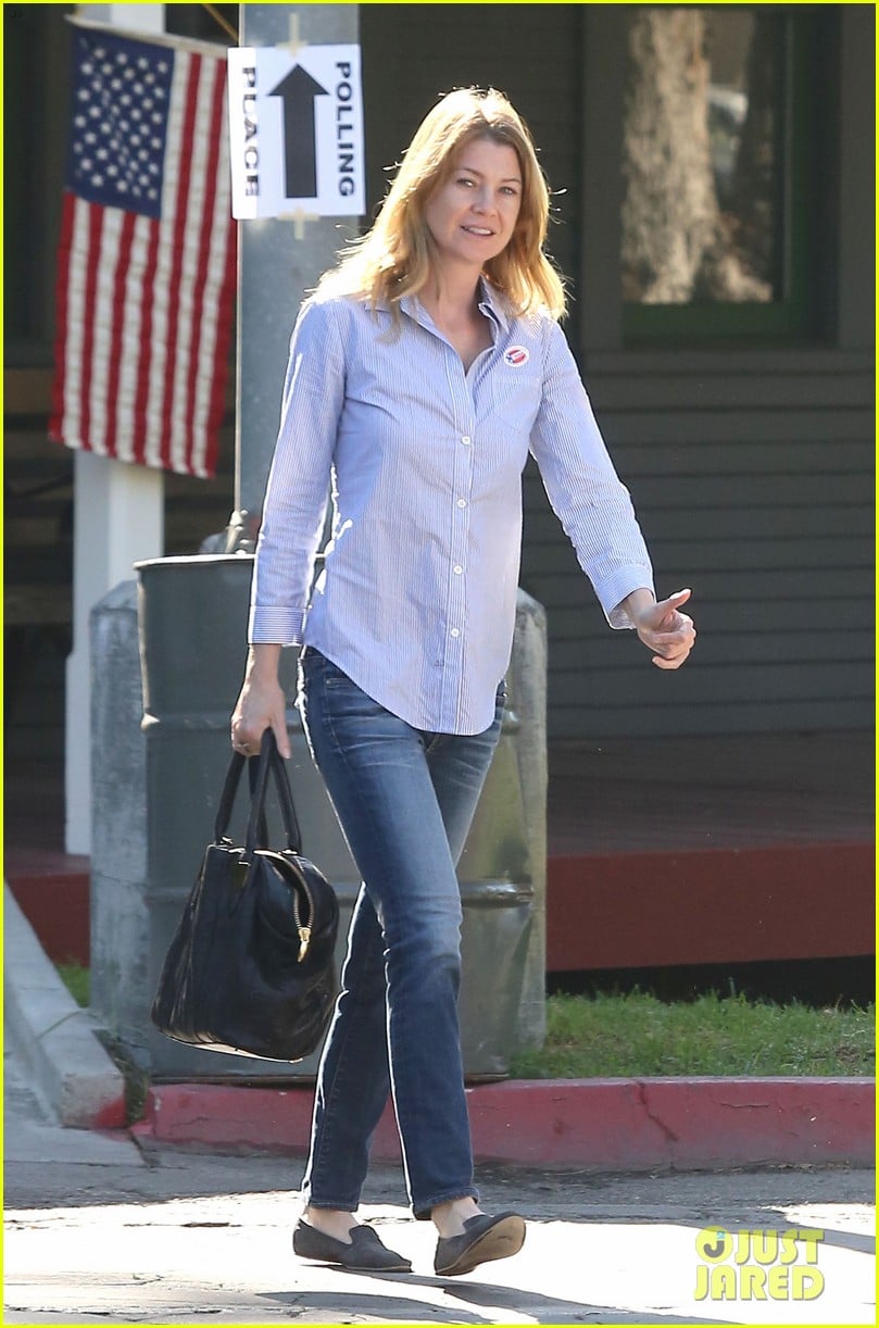 ellen pompeo election day voting with chris ivery 102752151