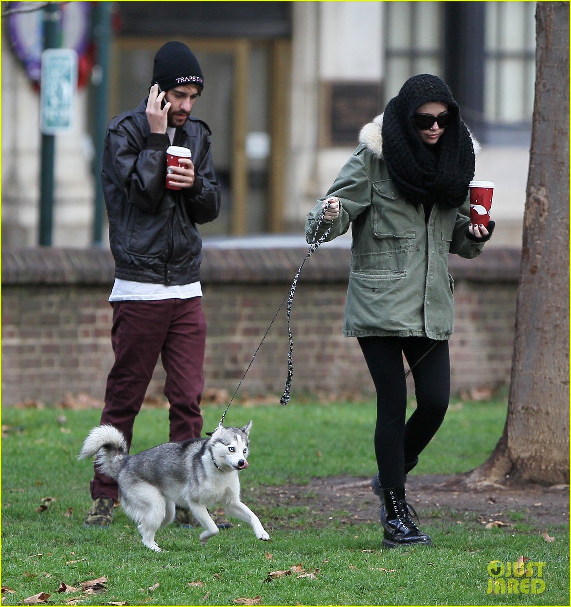 miley cyrus bundles up for philly dog walk 032777931