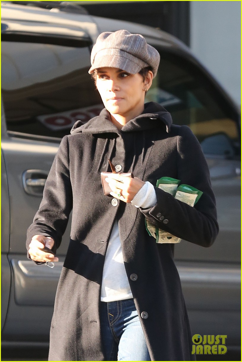 halle berry back at the vet with pet cat 02