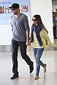 lea michele cory monteith holding hands at lax 03