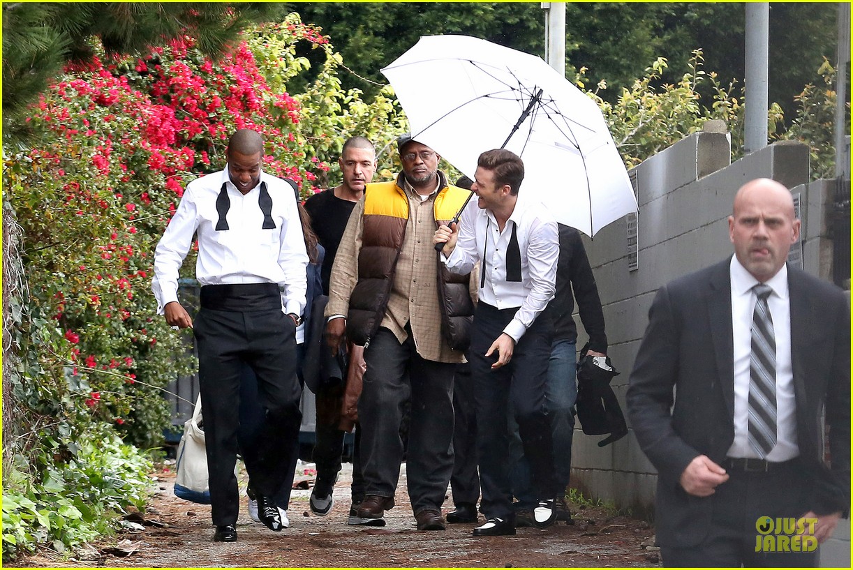 justin timberlake suit & tie music video shoot with jay z 042798637
