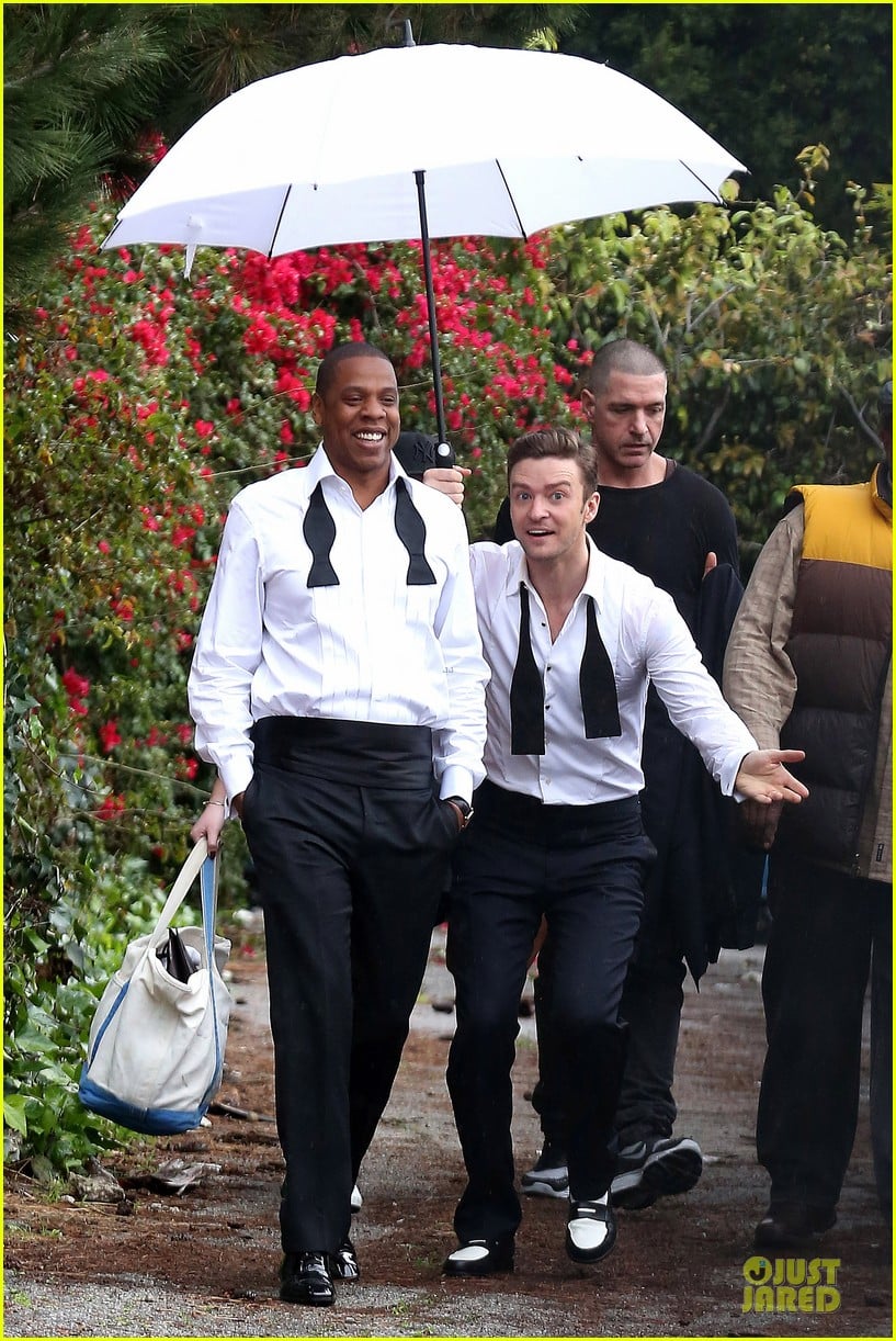 justin timberlake suit & tie music video shoot with jay z 062798639