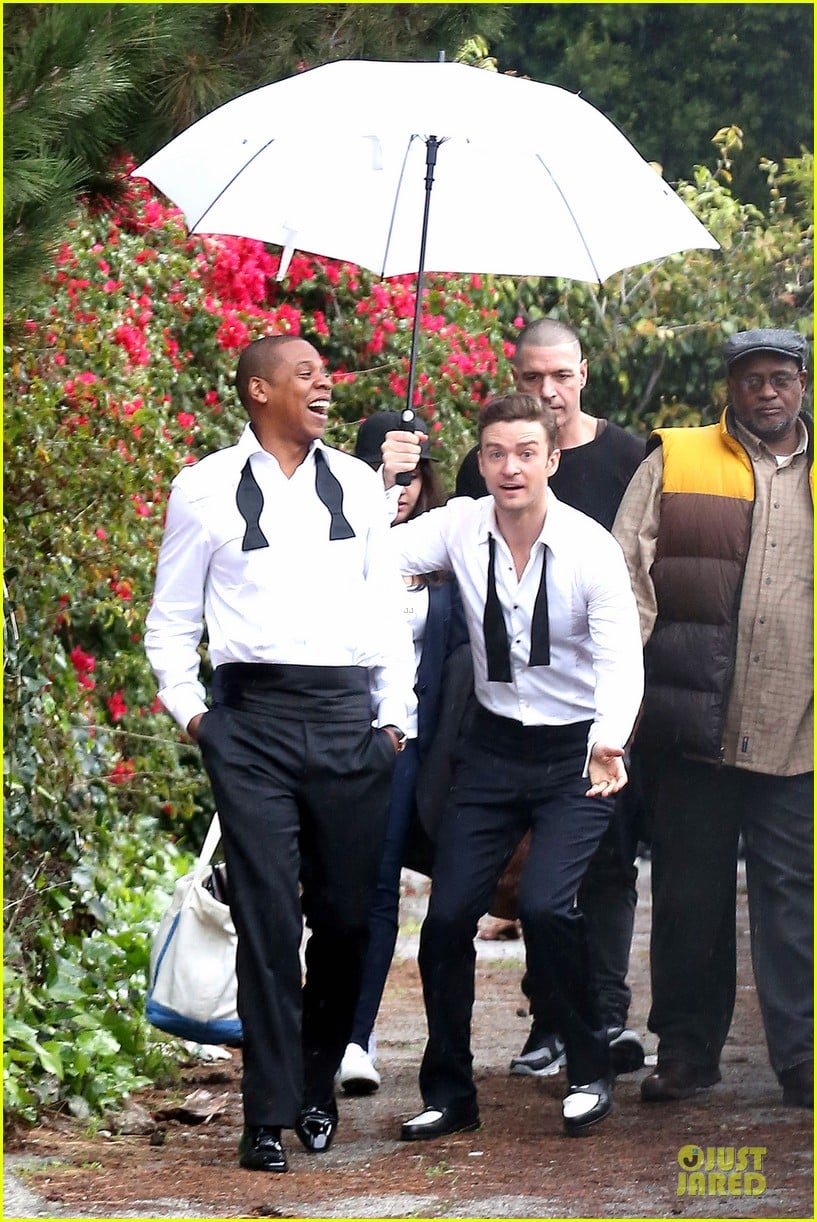 justin timberlake suit & tie music video shoot with jay z 08