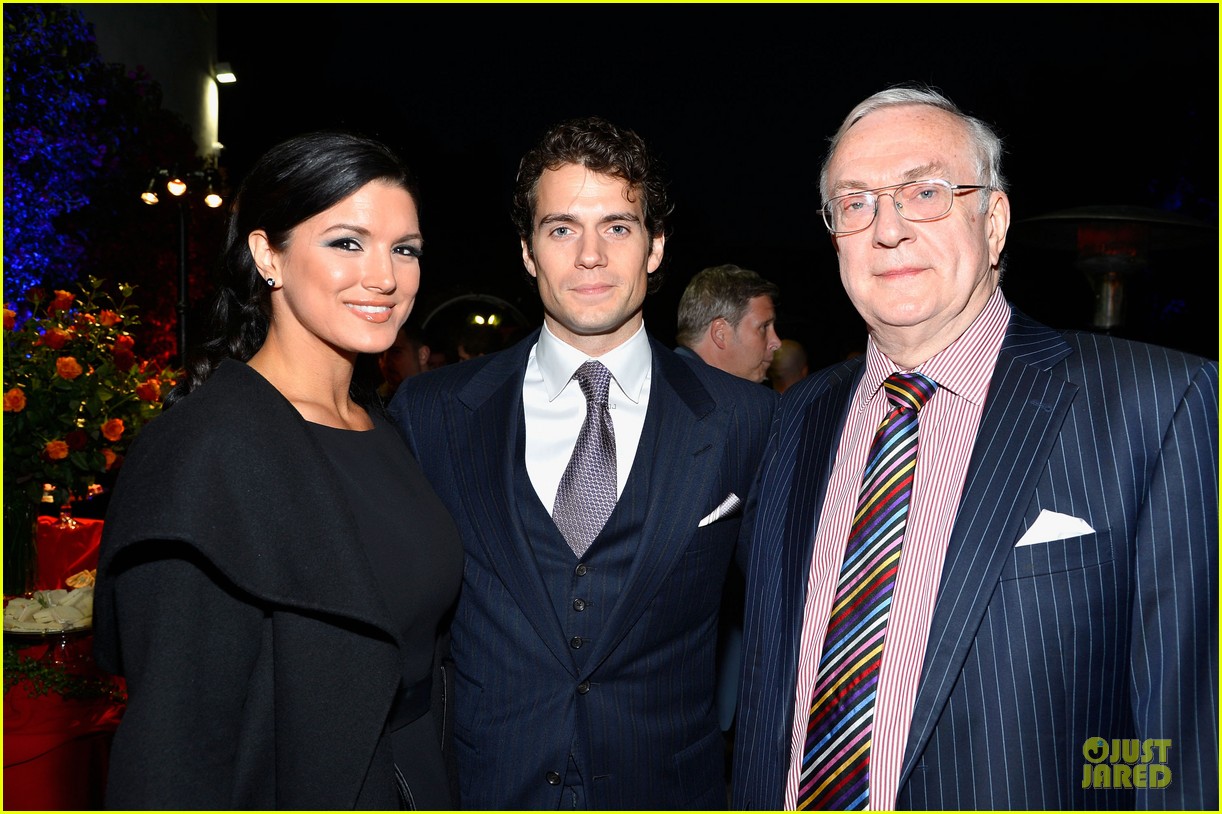 Los Angeles, USA. 22nd February 2013. Actors Henry Cavill and hois  girlfriend Gina Carano arrive at the GREAT British Film Reception at  British Consul General's Residence in Los Angeles, USA, on 22