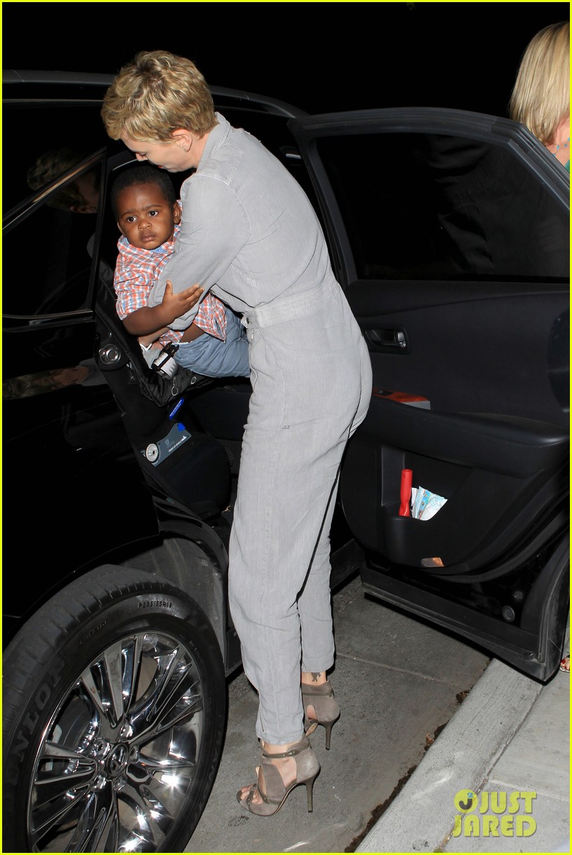 charlize theron rocks jumpsuit for dinner with jackson 03