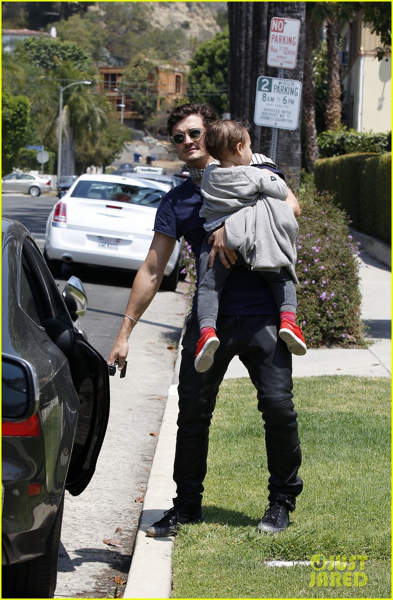 orlando bloom father son outing in los angeles 032863856