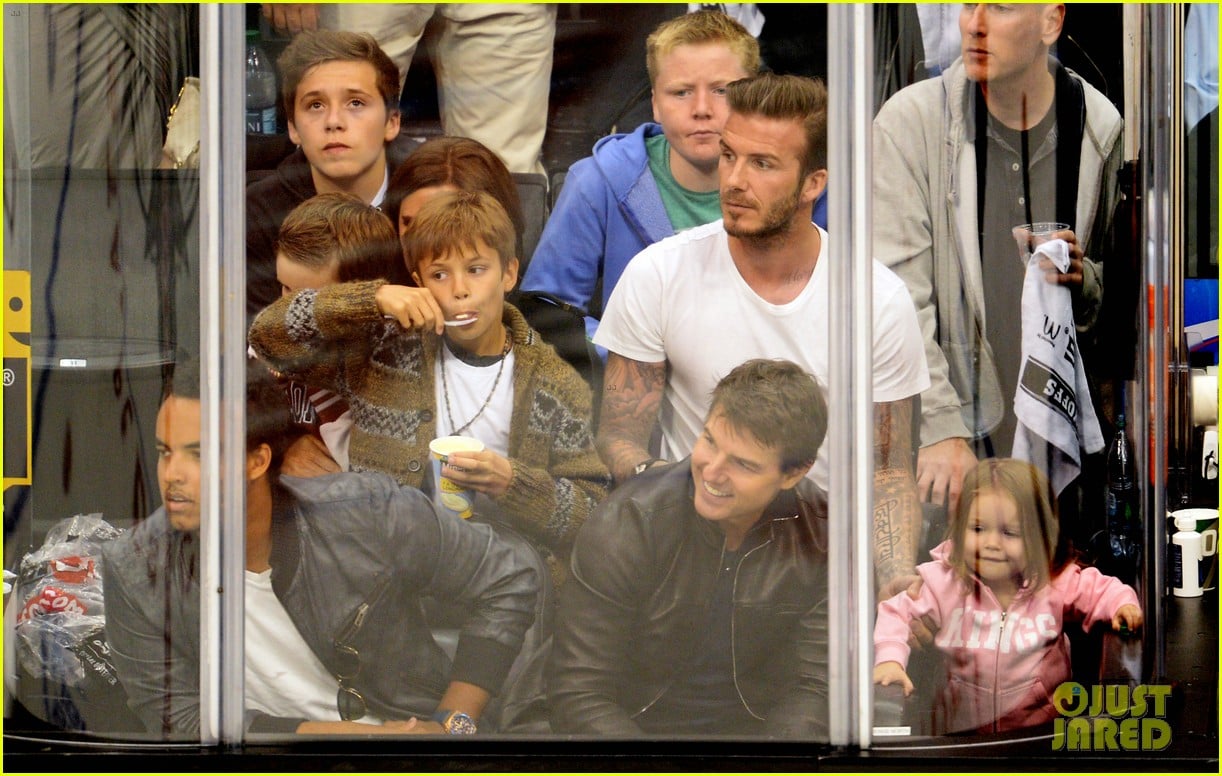 tom cruise david beckham kings game with families 06
