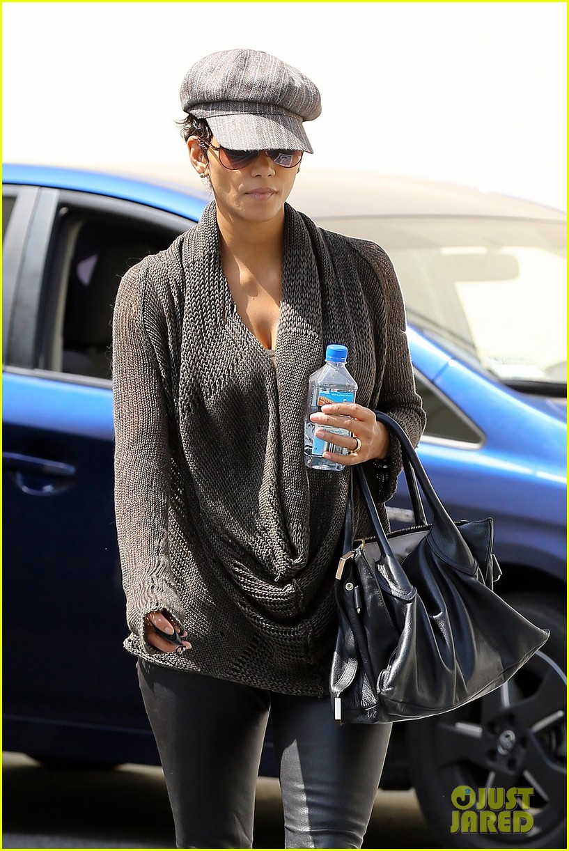 halle berry rocks leather pants while shopping 172867222