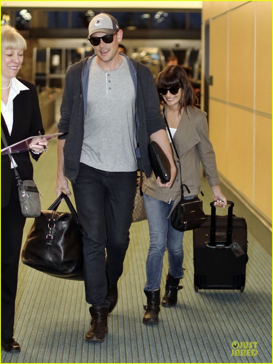 lea michele cory monteith vancouver departing couple 012863471