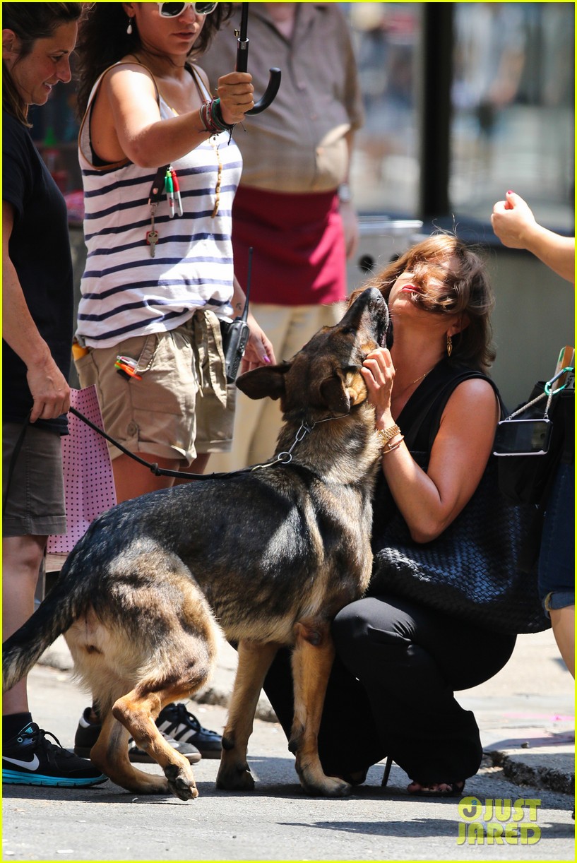 jennifer aniston walks dog gets justin theroux visit on set 042910951