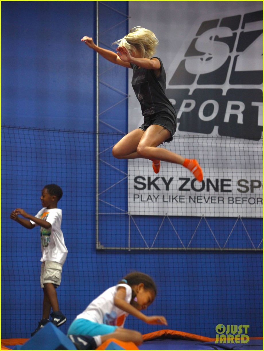 julianne hough tumbles in the air at trampoline park 13