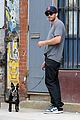 jake gyllenhaal takes his dog for a walk in nyc 03