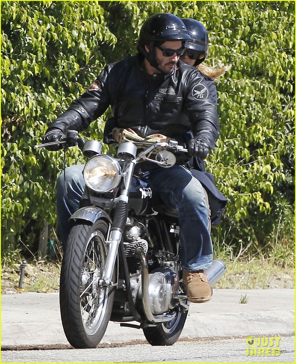 keanu reeves motorcycle ride with mystery blonde 012923306
