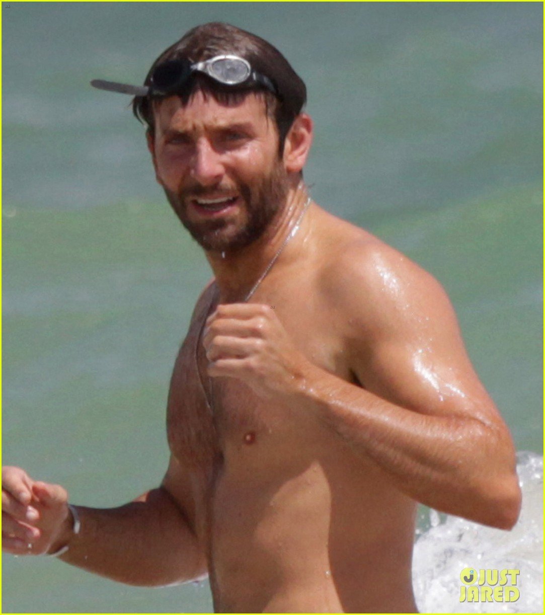 bradley cooper shirtless at the beach with suki waterhouse 102963530