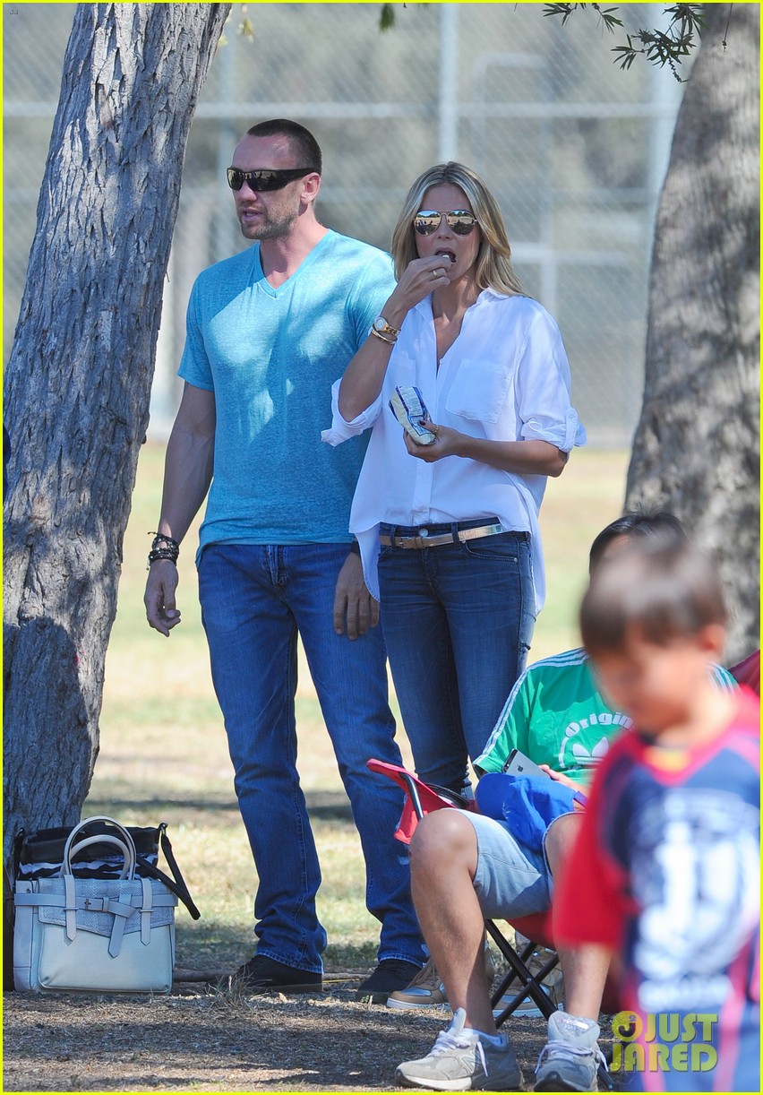 heidi klum tends to henry bloody nose soccer game 262962708