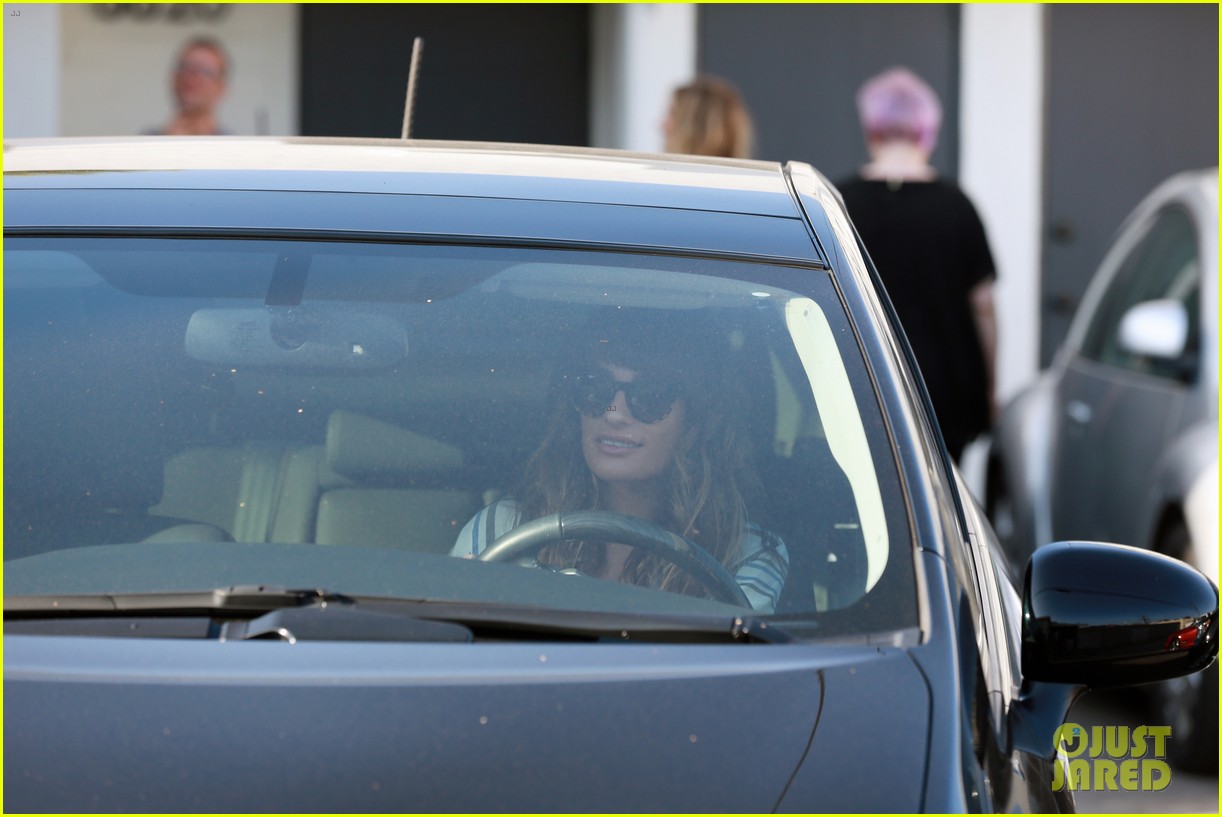 lea michele keeps cory monteith close at the hair salon 292955703