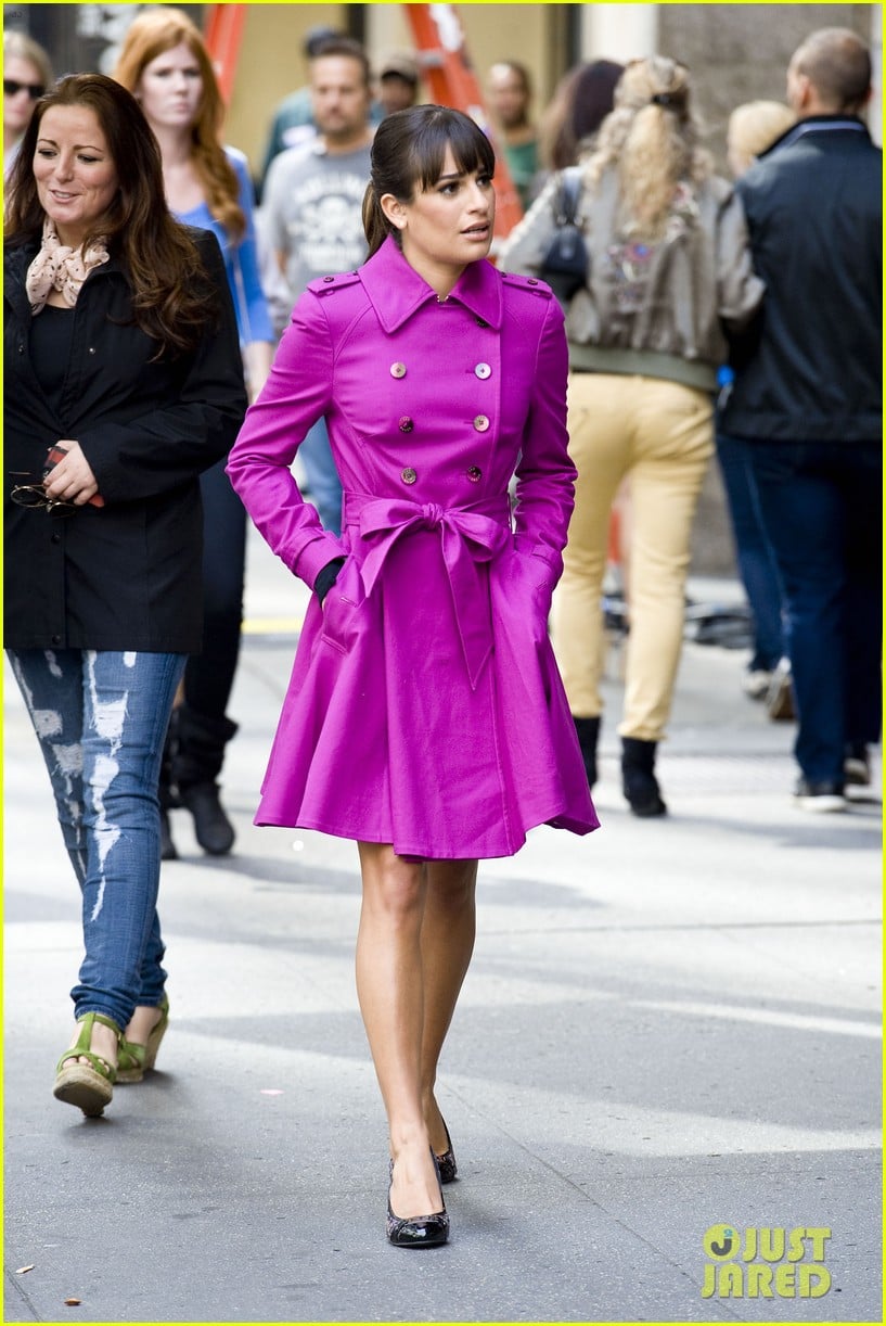lea michele films glee in new york city first photos 122948227