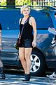 elisabeth moss wears leather shorts for film shoot 01