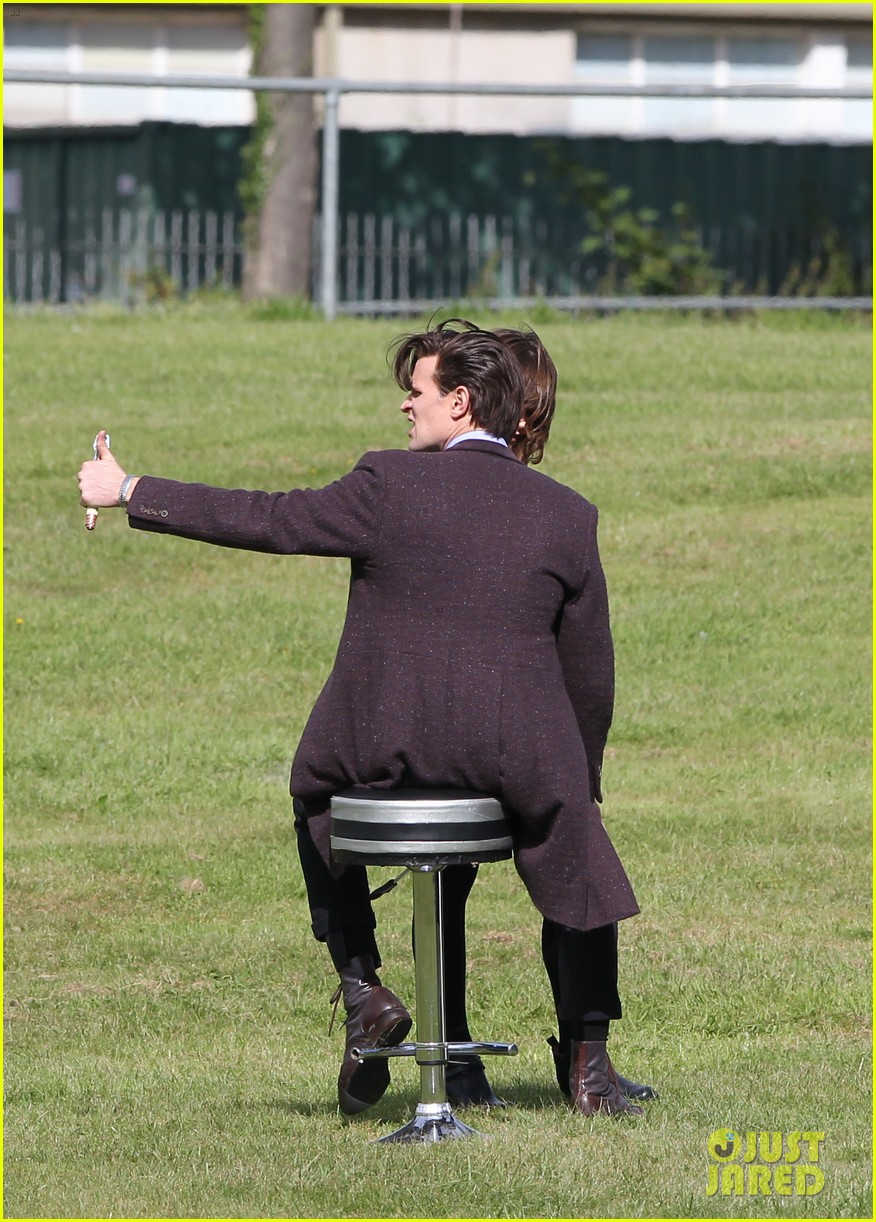 matt smith films doctor who christmas special with jenna coleman 102949174
