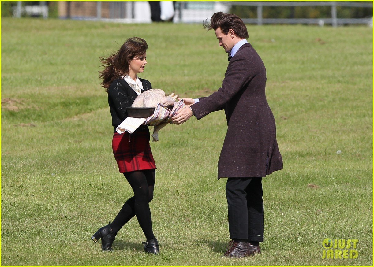 matt smith films doctor who christmas special with jenna coleman 192949183