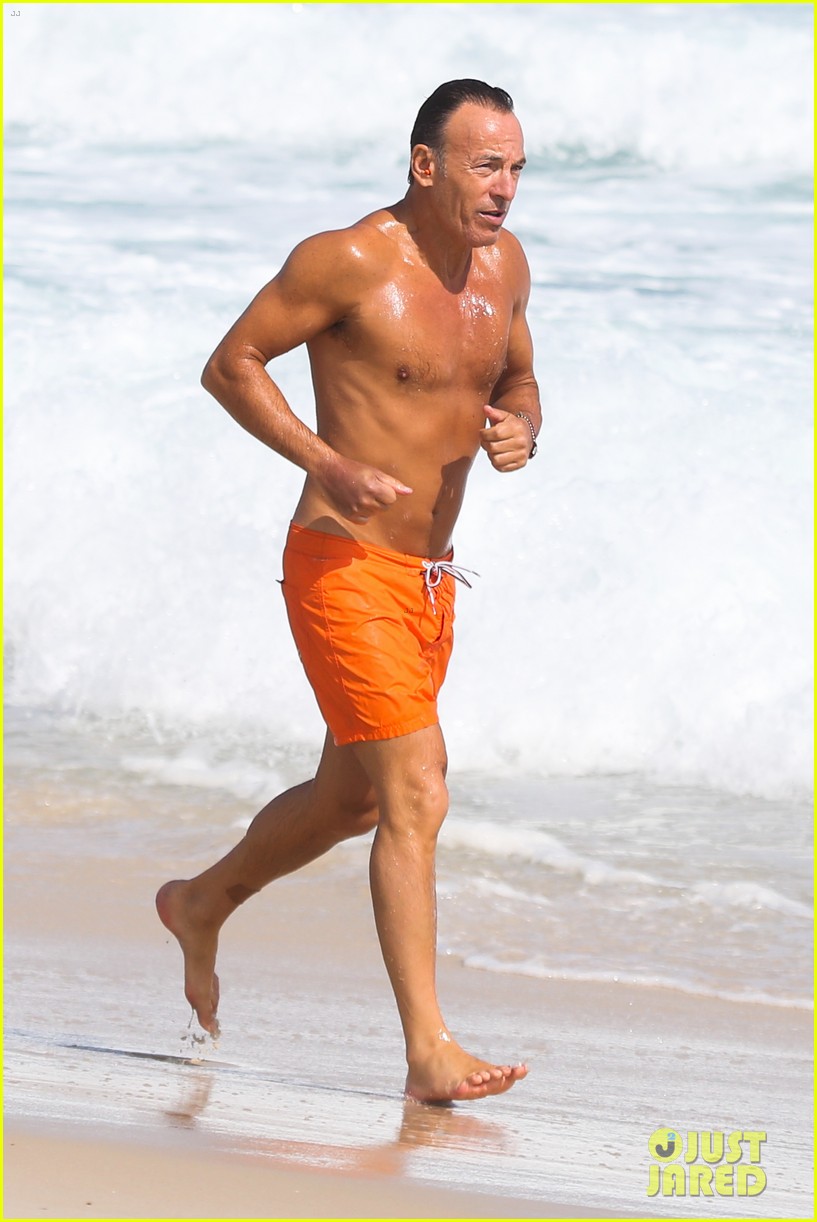 bruce springsteen bares fit shirtless body at the beach in rio 19