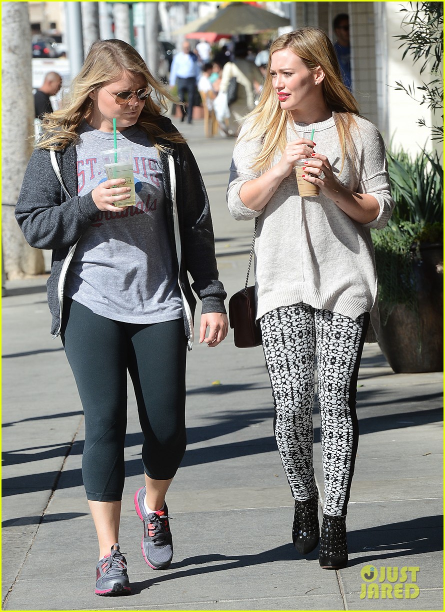 hilary duff grabs coffee with gal pal in beverly hills 11