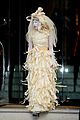 lady gaga steps out in full face powder interesting dress 07