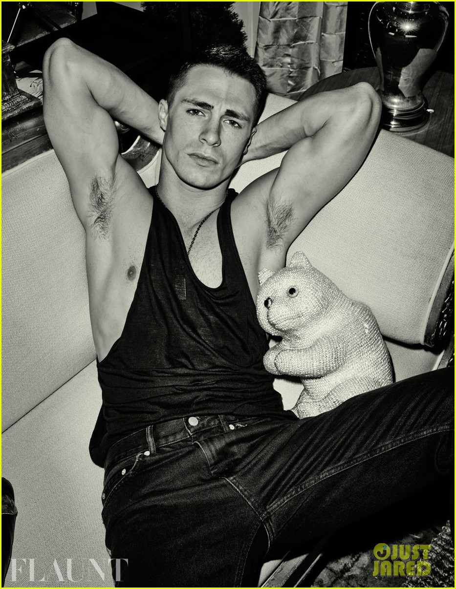 colton haynes flexes his muscles for flaunt feature 03