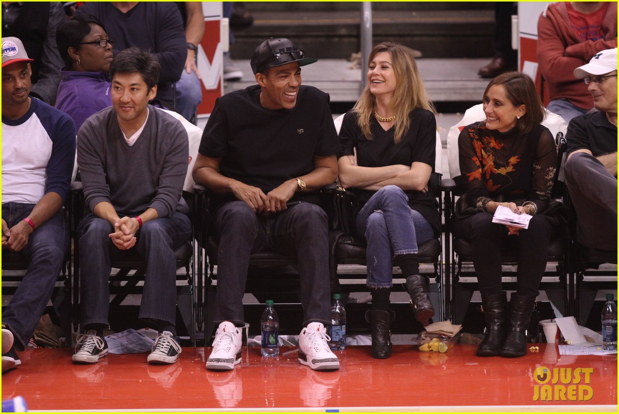 ellen pompeo cheers on the clippers with chris ivery 052995079