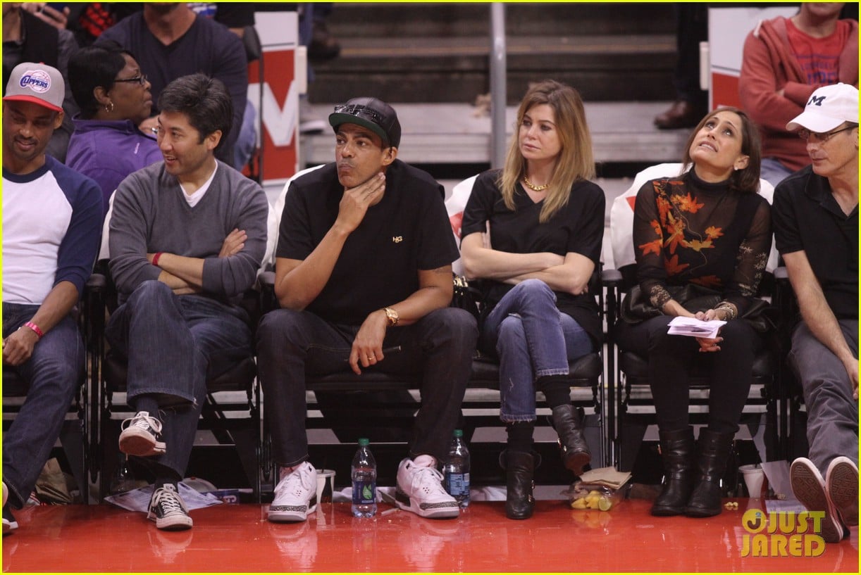 ellen pompeo cheers on the clippers with chris ivery 09